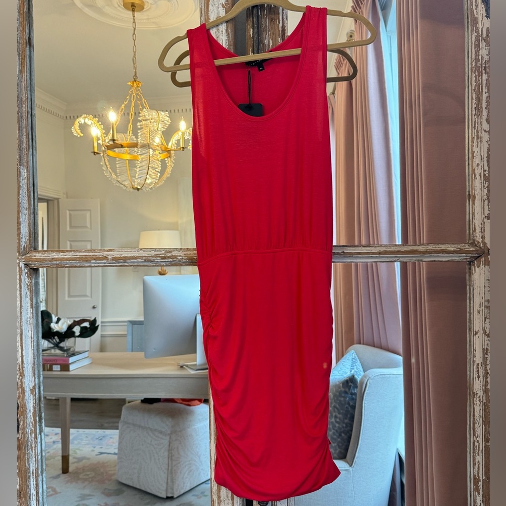NWT red/pinkish ruched dress